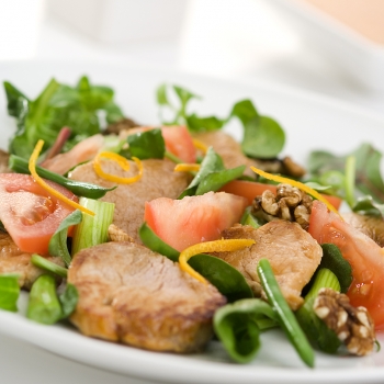 Hot pork and bean salad image