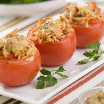 Mackerel stuffed tomatoes image