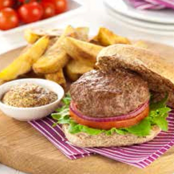 Steak Burger with Homemade Chips